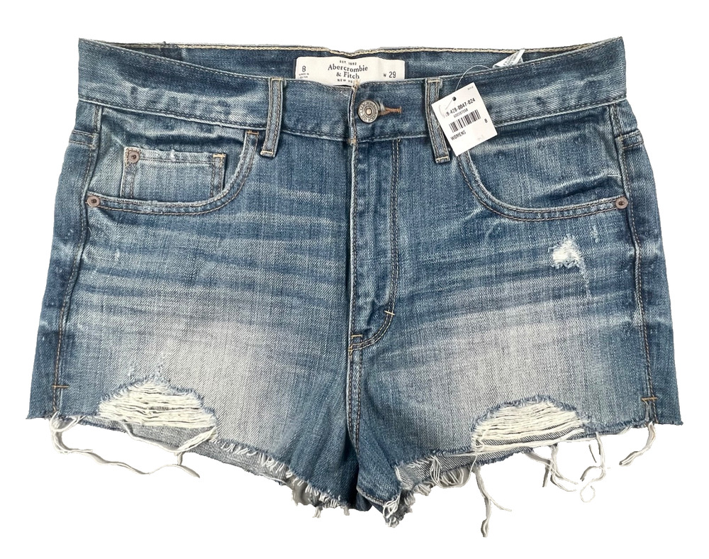 New Abercrombie & Fitch (A&F) Distressed Cutoff Jean Shorts (Women's 8 / 29)